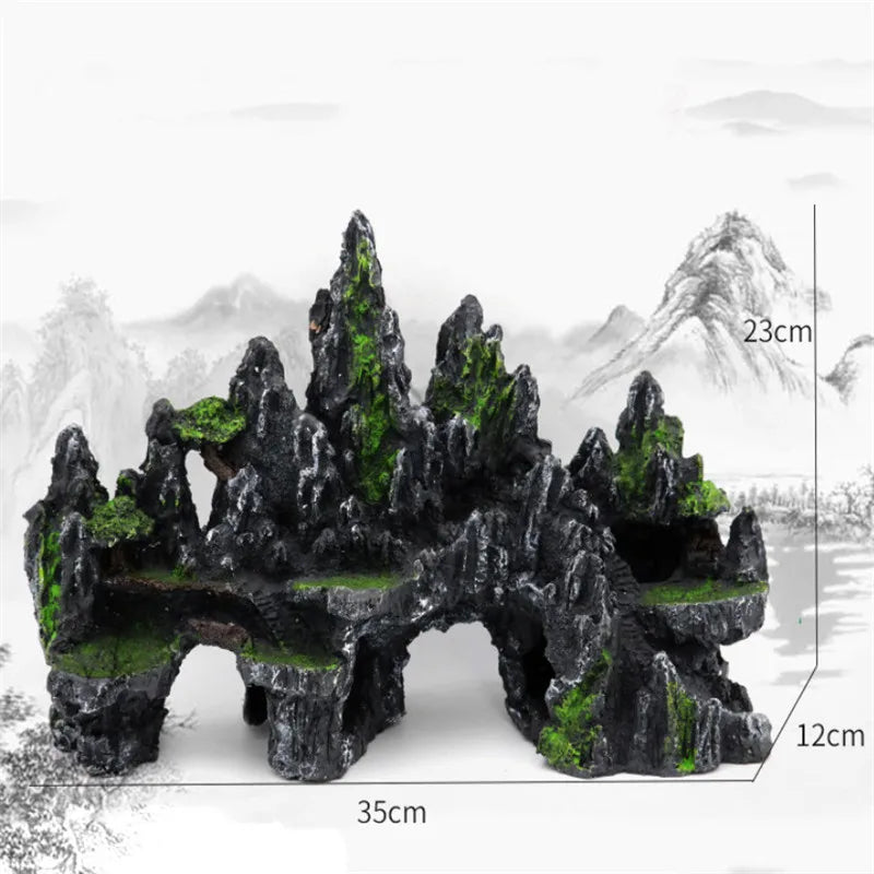 super large size rockery style aquarium ornament