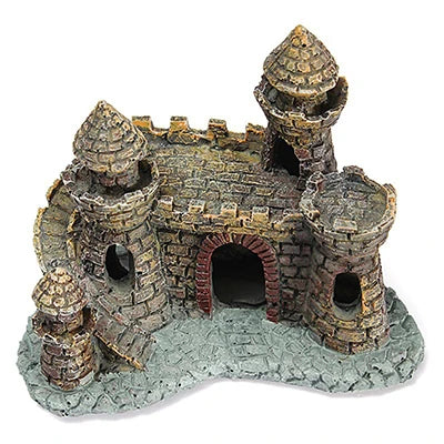 Stone-island Resin Castle Aquarium Ornament