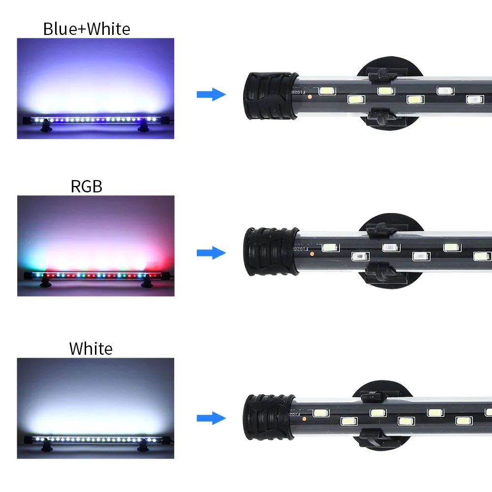 90-260V Aquarium Light LED Lighting Submersible Plant Growth Lamp 18-58 CM vast plug selection