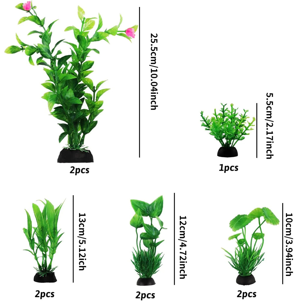 Fish Tank plastic Green Plants 10pcs
