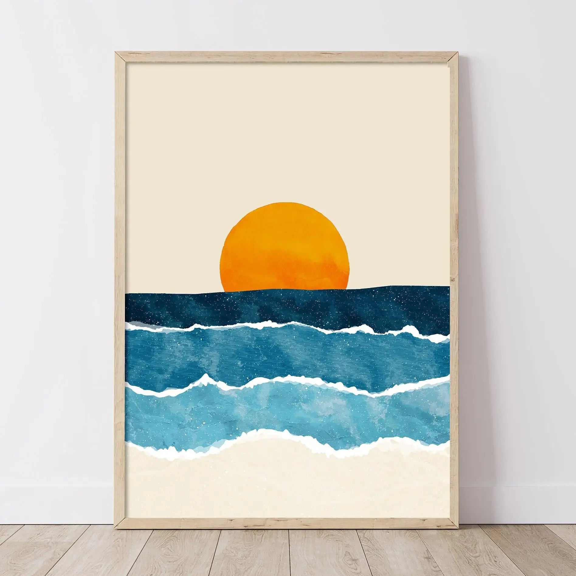 1pc Coastal Canvas Wall Art Seaside Beach Birds Fish House.