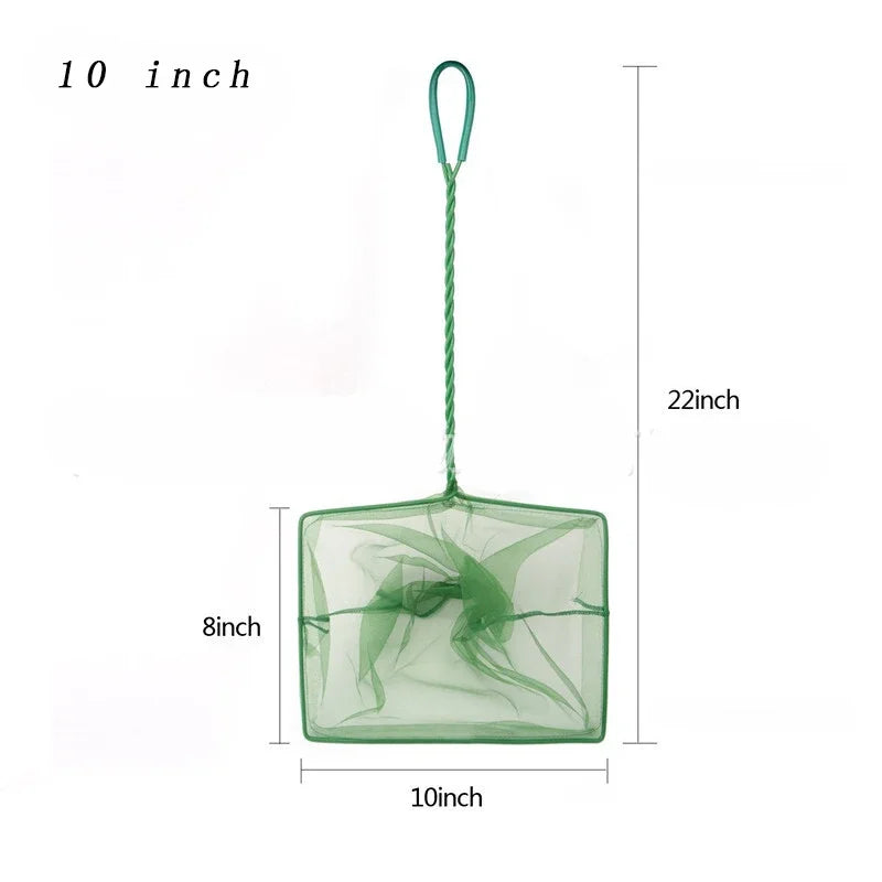 Long Handle green Square Aquarium Fish Net various sizes
