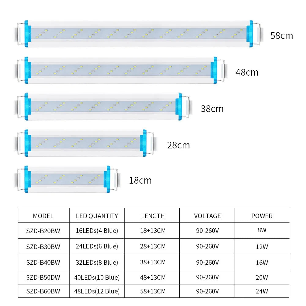 8W-24W Aquarium LED Light Super Slim EU plug