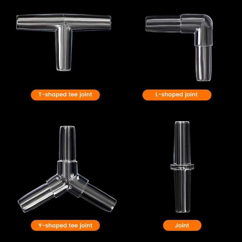 10Pcs Aquarium Airline Tubing Connectors Transparent Adapters for 4mm Inner Diameter Airline
