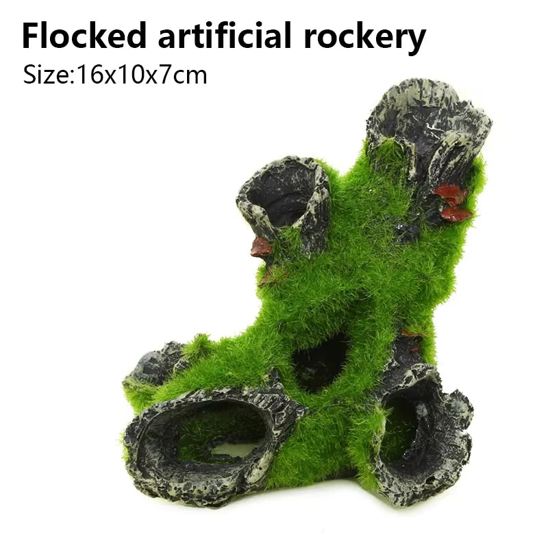 Shrimp and fish mossy cave ornament