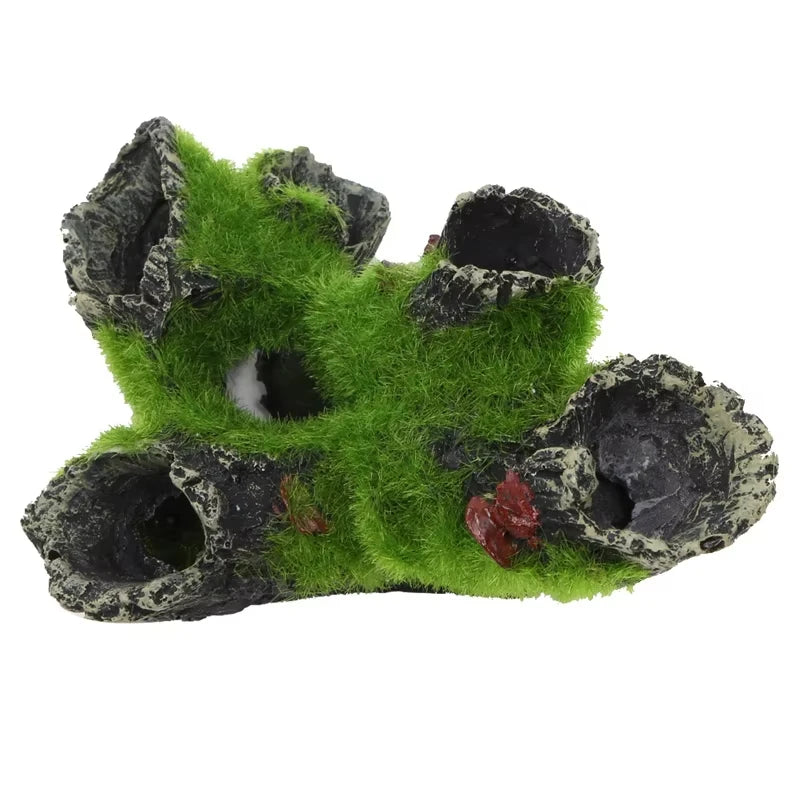 Shrimp and fish mossy cave ornament