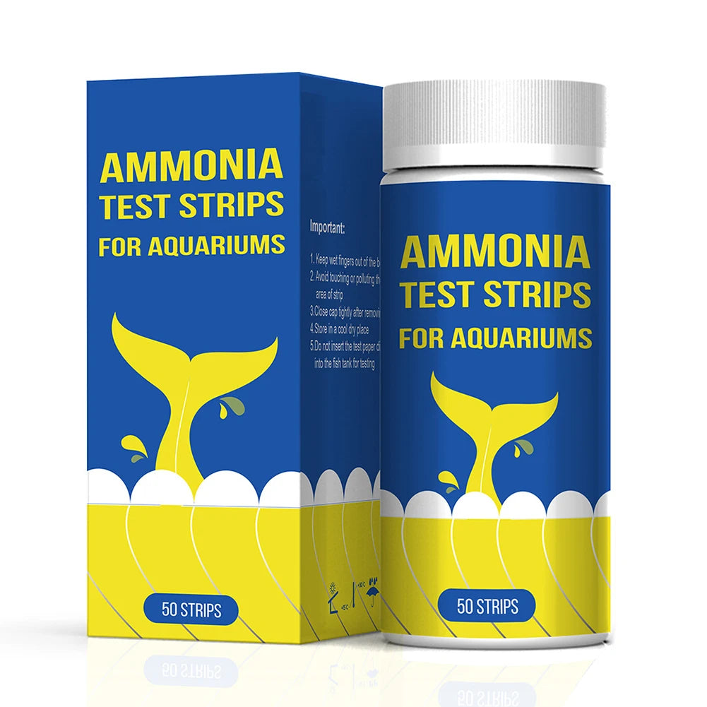50Pc Ammonia Quick Water Quality Test Strips For Freshwater and Saltwater Aquarium