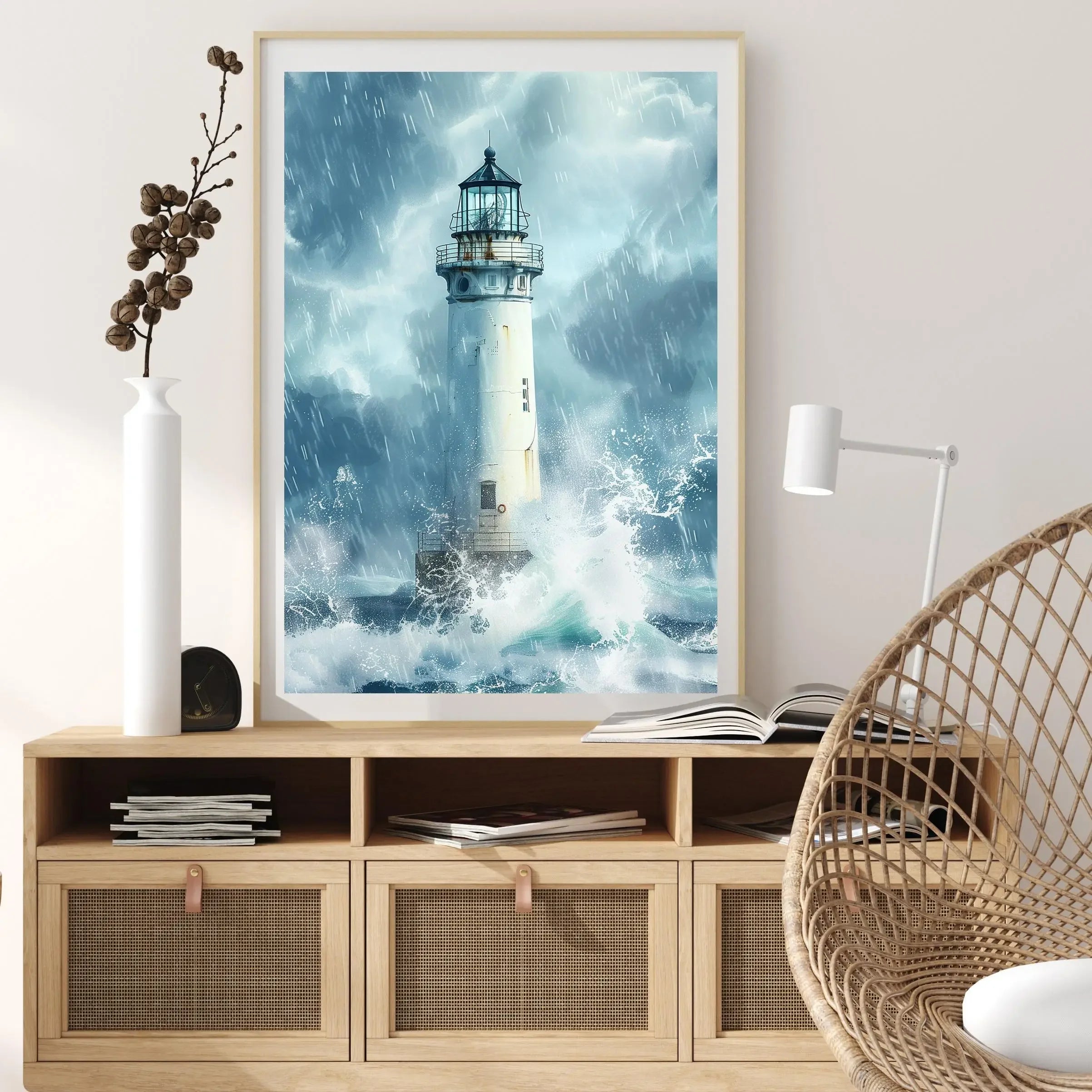 1pc Coastal Canvas Wall Art Seaside Beach Birds Fish House.