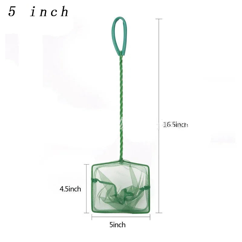Long Handle green Square Aquarium Fish Net various sizes