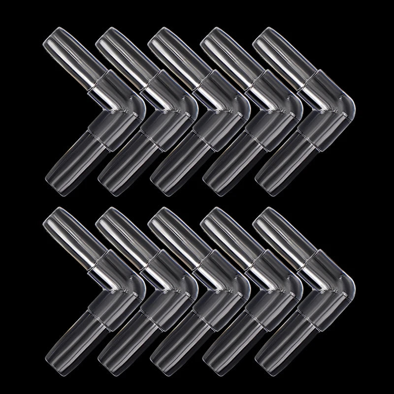 10Pcs Aquarium Airline Tubing Connectors Transparent Adapters for 4mm Inner Diameter Airline