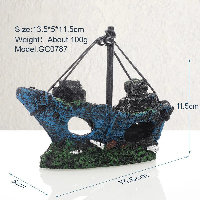 Pirate ship aquarium Decorations