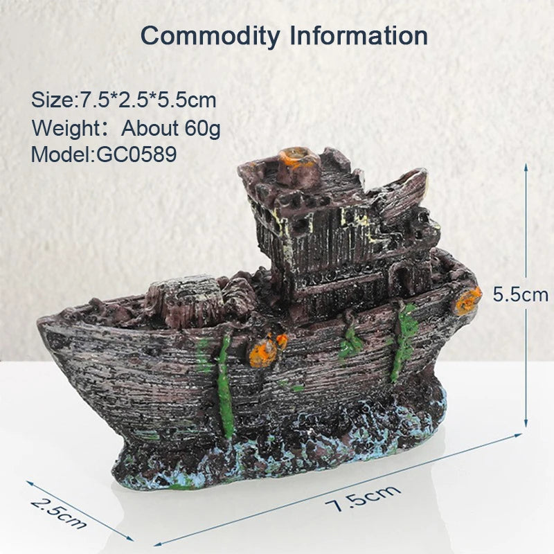 Pirate ship aquarium Decorations