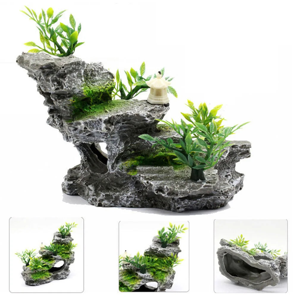 Rockery Mountain Stone Fish Cave Resin Ornament
