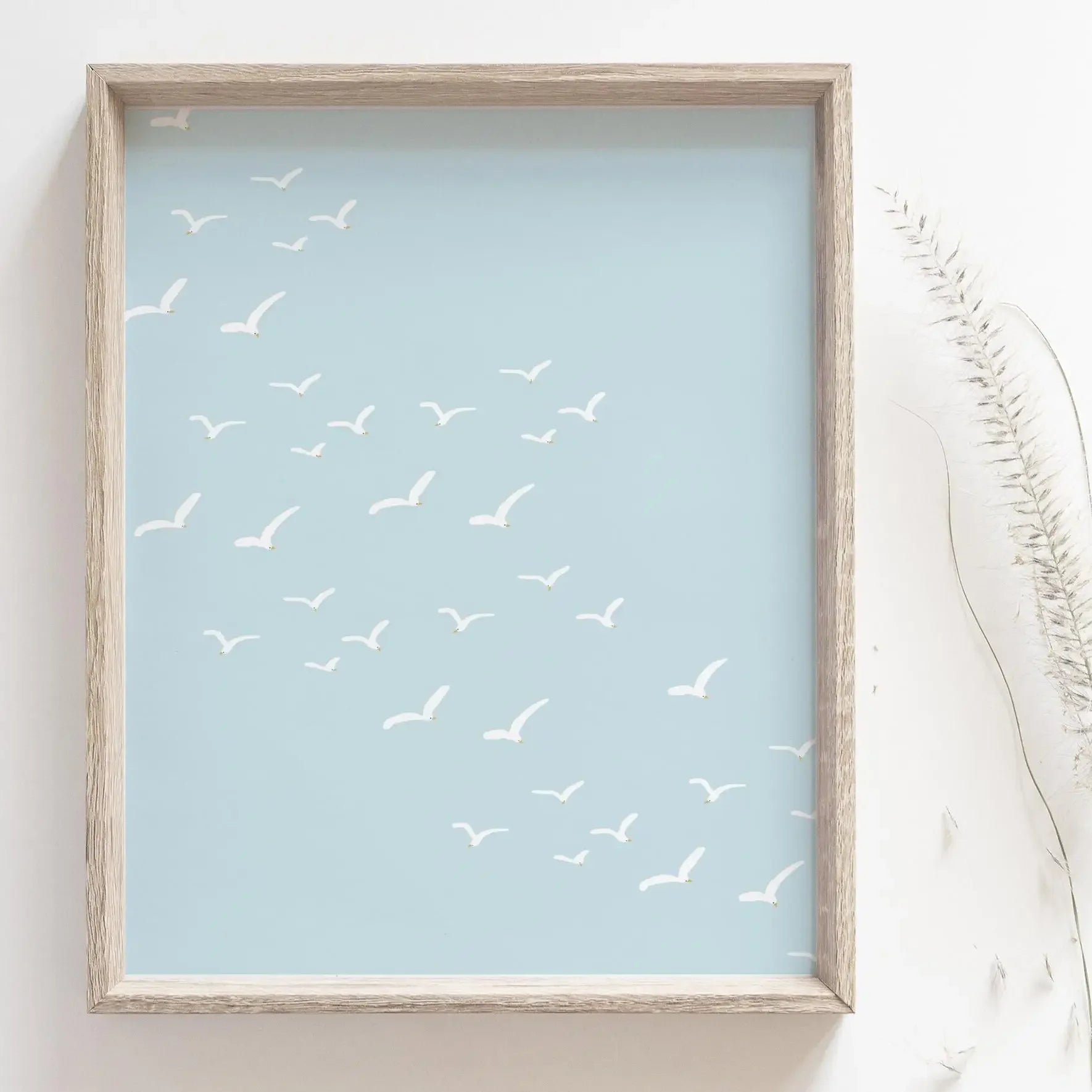 1pc Coastal Canvas Wall Art Seaside Beach Birds Fish House.