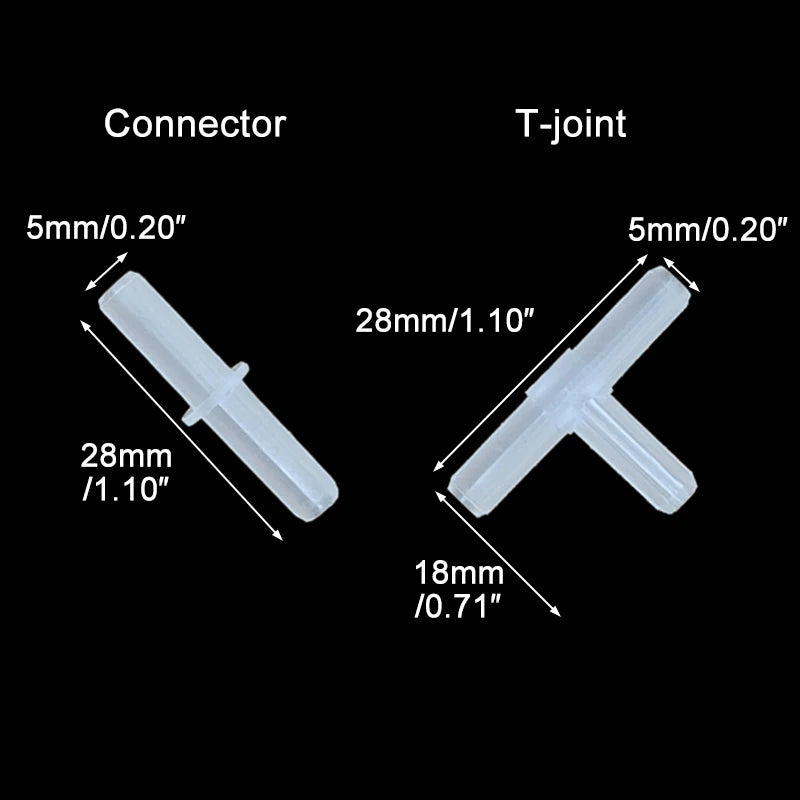 Aquarium Air Pump Accessories Kit with Air Stone Bubble Aerator, Check Valves, Suction Cups, Air Tube