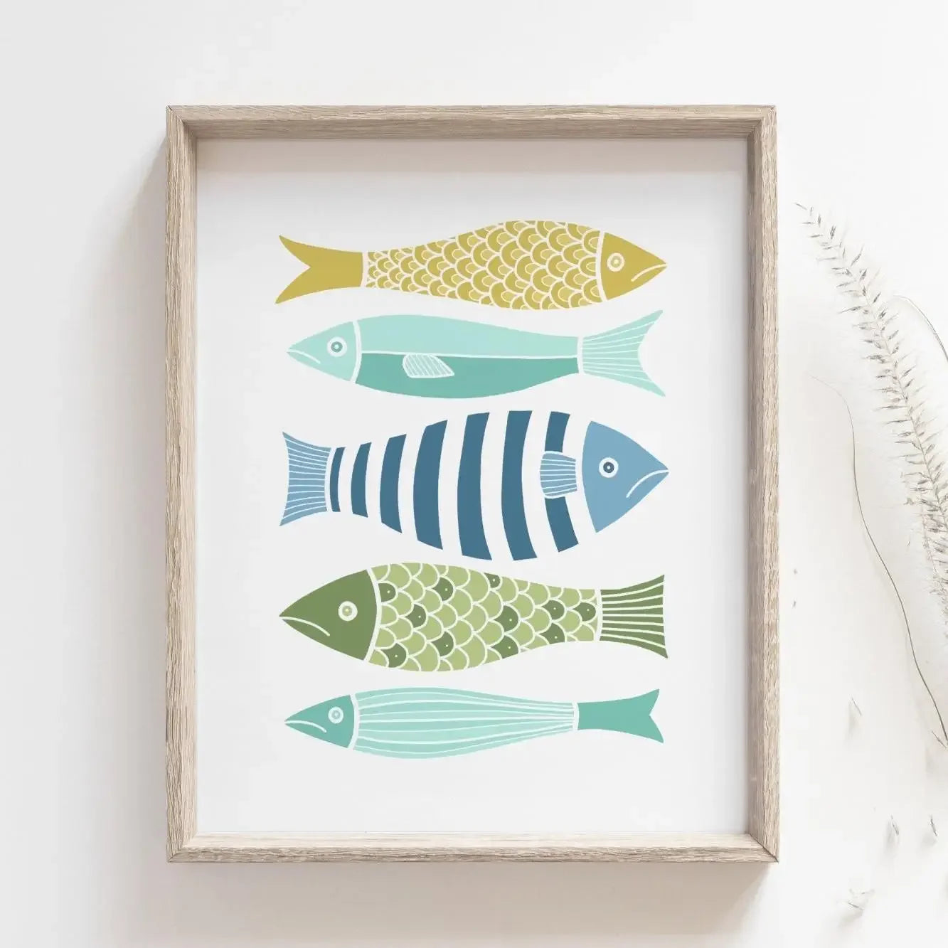 1pc Coastal Canvas Wall Art Seaside Beach Birds Fish House.