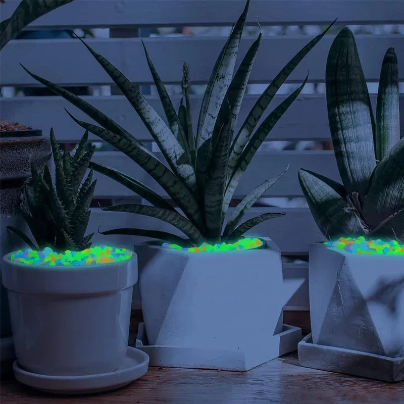 100pcs Colorful Glowing pebbles for Aquarium Decoration