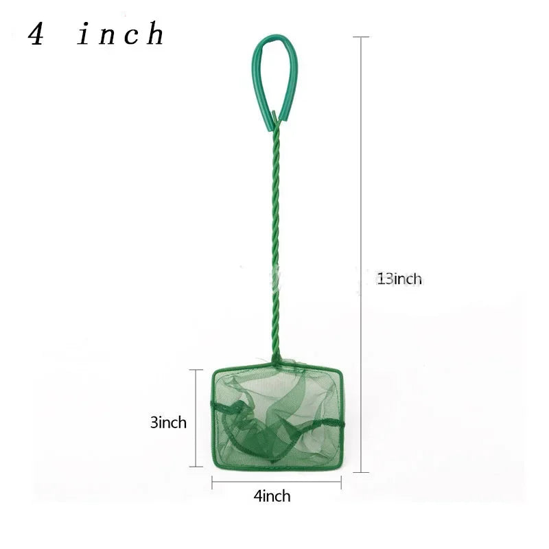 Long Handle green Square Aquarium Fish Net various sizes