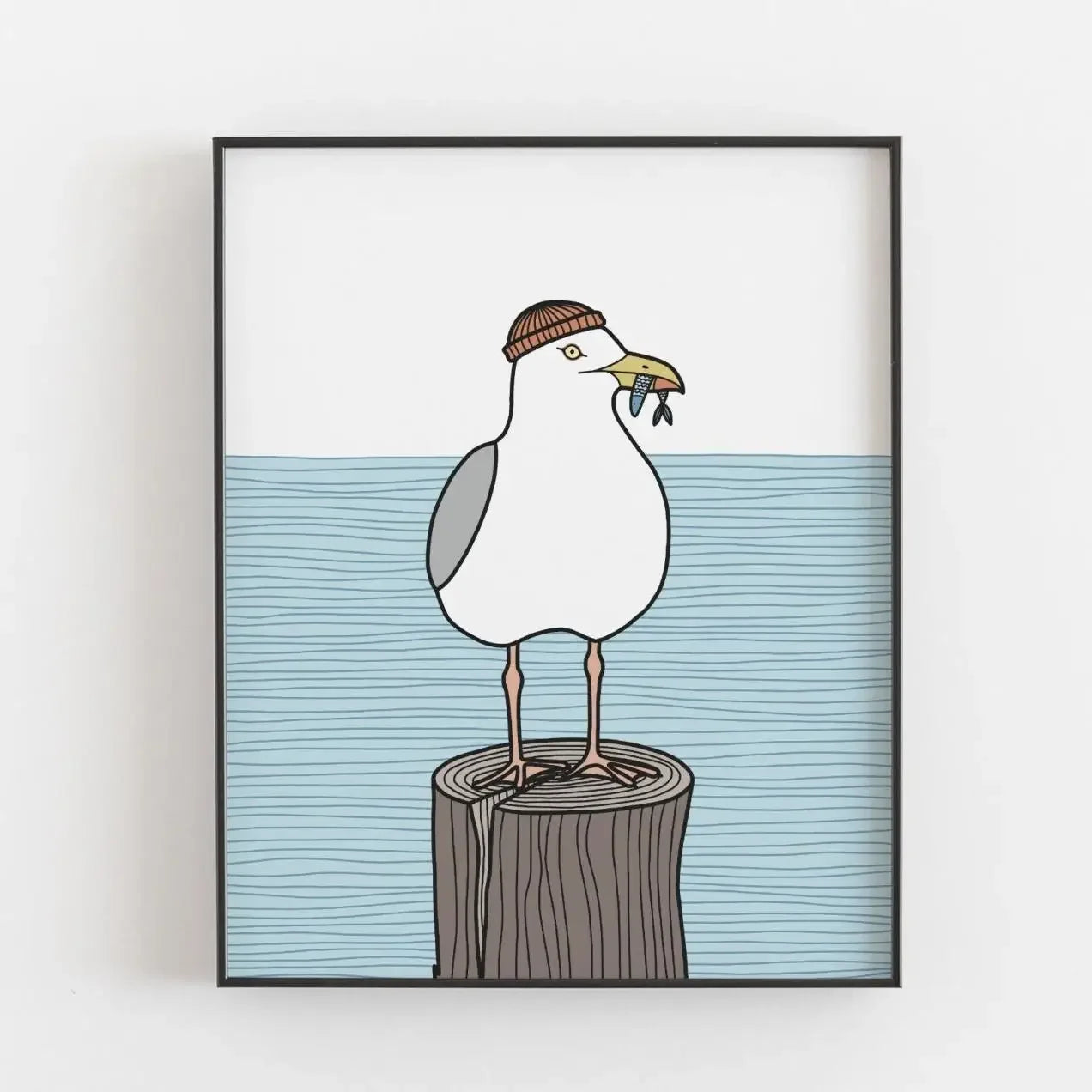 1pc Coastal Canvas Wall Art Seaside Beach Birds Fish House.