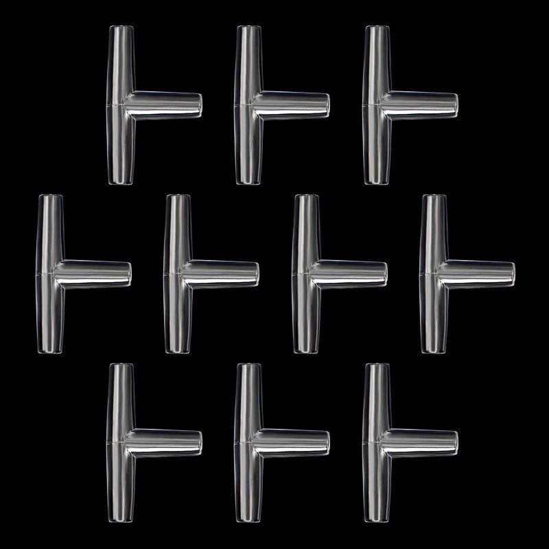 10Pcs Aquarium Airline Tubing Connectors Transparent Adapters for 4mm Inner Diameter Airline
