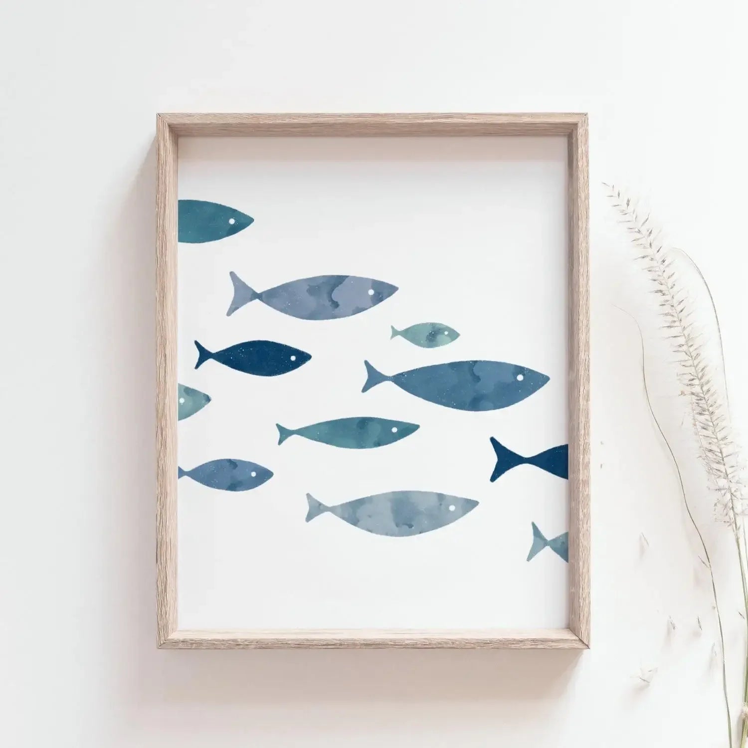 1pc Coastal Canvas Wall Art Seaside Beach Birds Fish House.